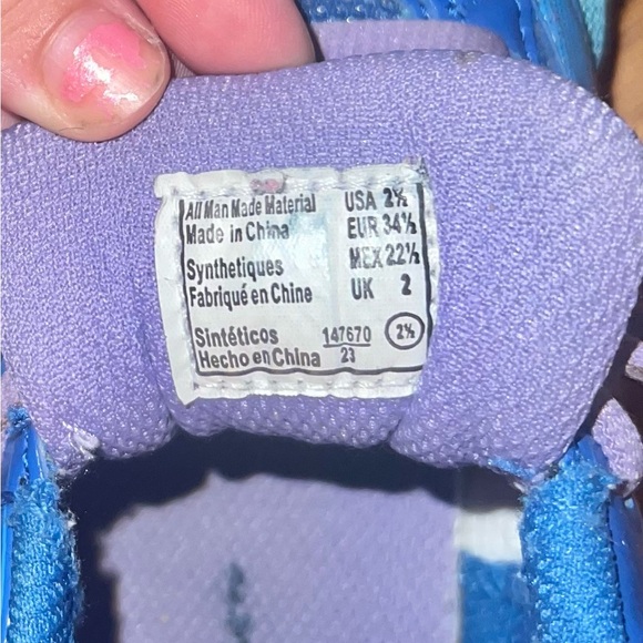 CHAMPION Blue Shine Girls Sneakers Size 2.5 with Purple Laces - Picture 12 of 12